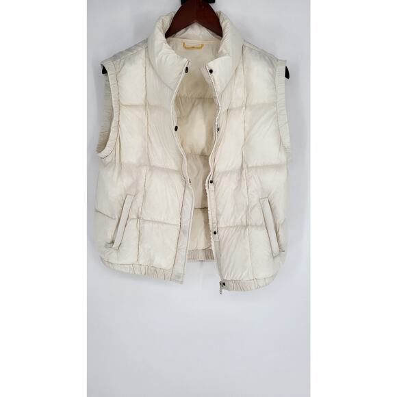 Le Rose Cream Zip Front Manteau Compressible Puffer Vest Women's M - Picture 3 of 11